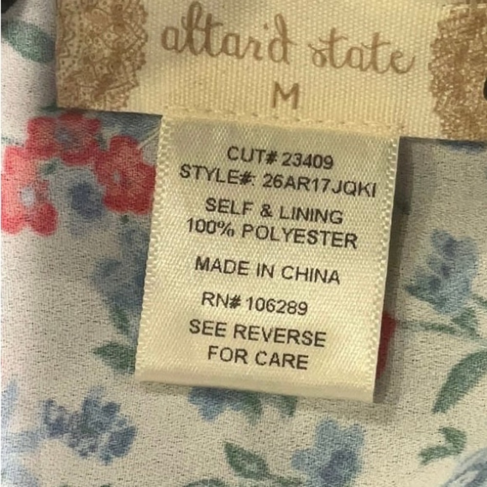 Altar’d State Floral Ruffle Tie Waist Romper Size M | Cottagecore Summer - Picture 4 of 4